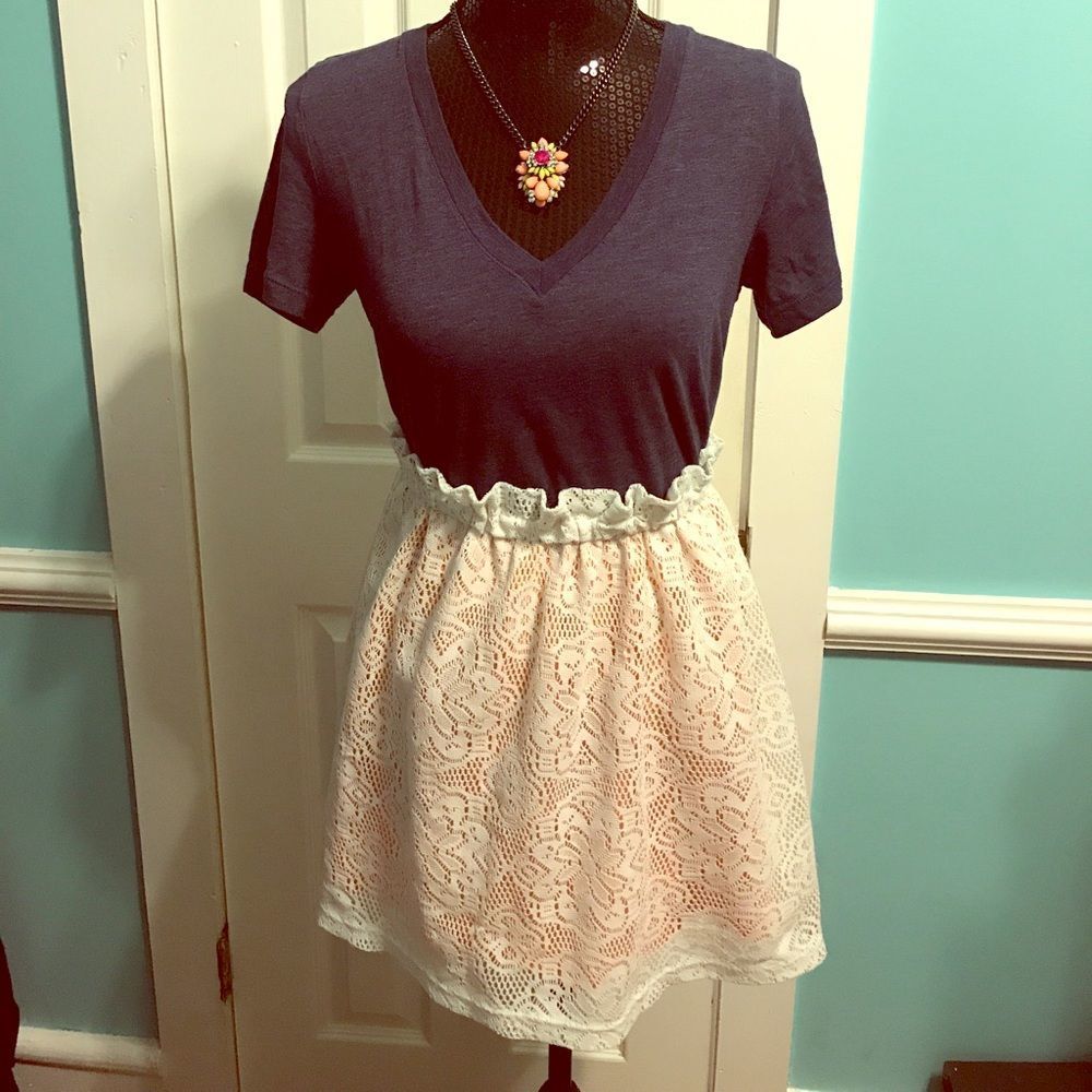 Adorable Beige and Orange Lace Skirt